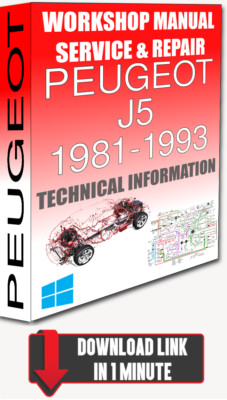 Service Werkstatthandbuch & Reparatur PEUGEOT J5 1981-1993 + VERKABELUNG |