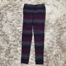 Athleta Womens Activewear Leggings Multicolor Striped Elastic Waist S