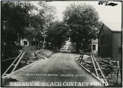 1900s Photo Holland Patent New York Bridge View Henry M Beach 5x7 Contact Print