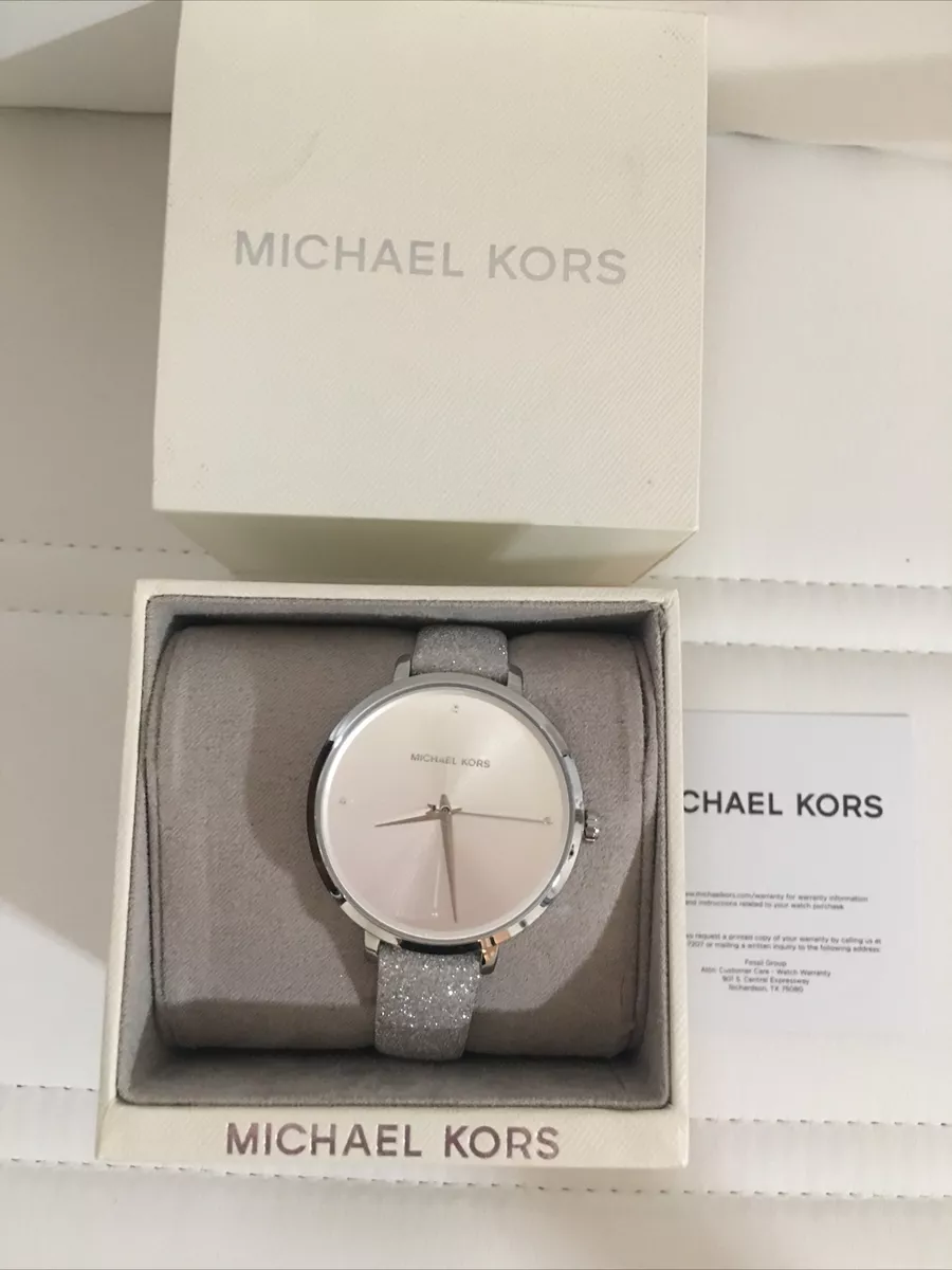 Michael kors silver sparkle watch sale