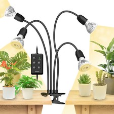 4 Heads LED Grow Light 40W 600W Equiv Full Spectrum Indoor With Timer SANSI