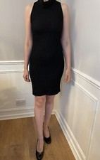 Size S (8/10 Uk) Black Bodycon Dress Excellent Condition