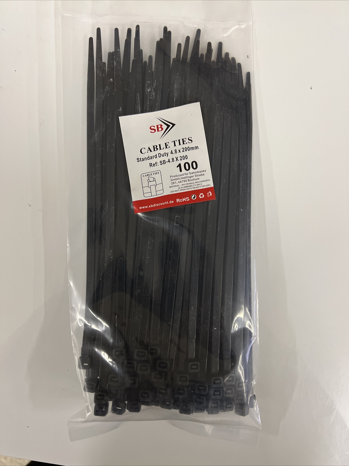 EXTOL PREMIUM Kabelbinder – 4,8x500 Mm, Schwarz, Nylon – 100 Stück Im Pack
