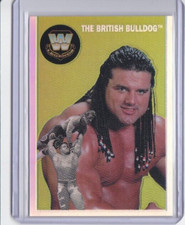 THE BRITISH BULLDOG  (Rare! *REFRACTOR* )  2007 Topps WWE Heritage II CHROME #79