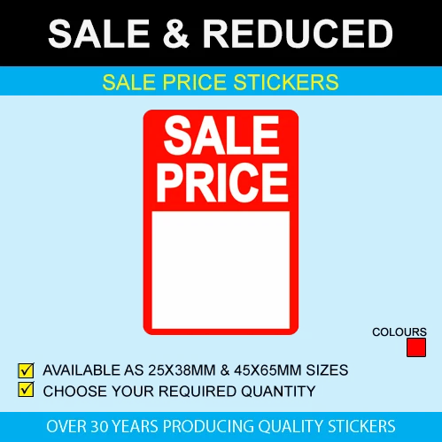 Sale Price Stickers - Available In 2 Sizes