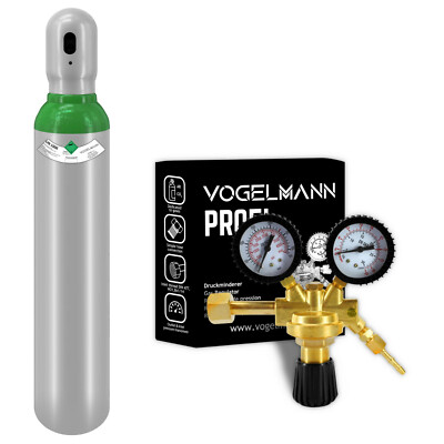 Vogelmann Gasflasche ARGON 8L Schutzgas Schweißgas WIG Gasregler PROFI