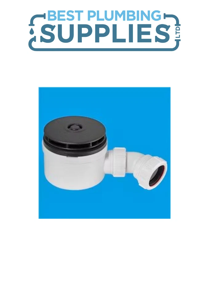 McAlpine ST90MB10-70 Black 90mm Shallow Shower Trap - 70mm High