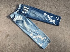 vintage Akademiks wide leg baggy y2k jeans - sz 36 - two tone funky bleach patch