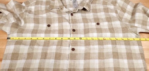 Patagonia Mens Large Beige Brown Hemp Cotton Button Up Shory Sleeve Shirt - Picture 6 of 7