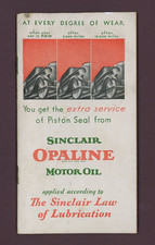 EXTREMELY RARE 1930 Sinclair Oil Opaline Motor Oil Pamphlet