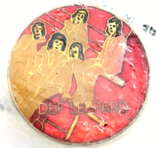Vintage Def Leppard British Rock Band Pin Hard Rock Heavy Metal Collectible Red