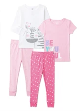 Zebra BeYOUtiful Toddler Girl Pajamas NWT 2 3 4 5 T 100% Cotton Snug Fit CozyJam