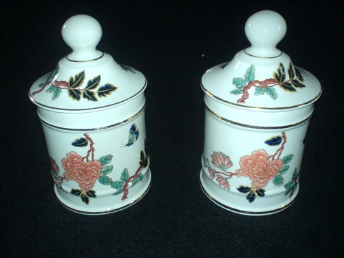 james kent old foley eastern glory pair of 5 3/4 inch lidded