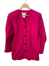 Vintage pink textured 100 silk oversized blazer size 4