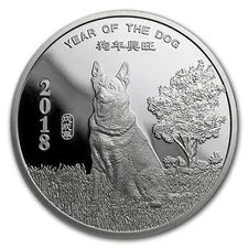 1/2 oz Silver Round - APMEX (2018 Year of the Dog)