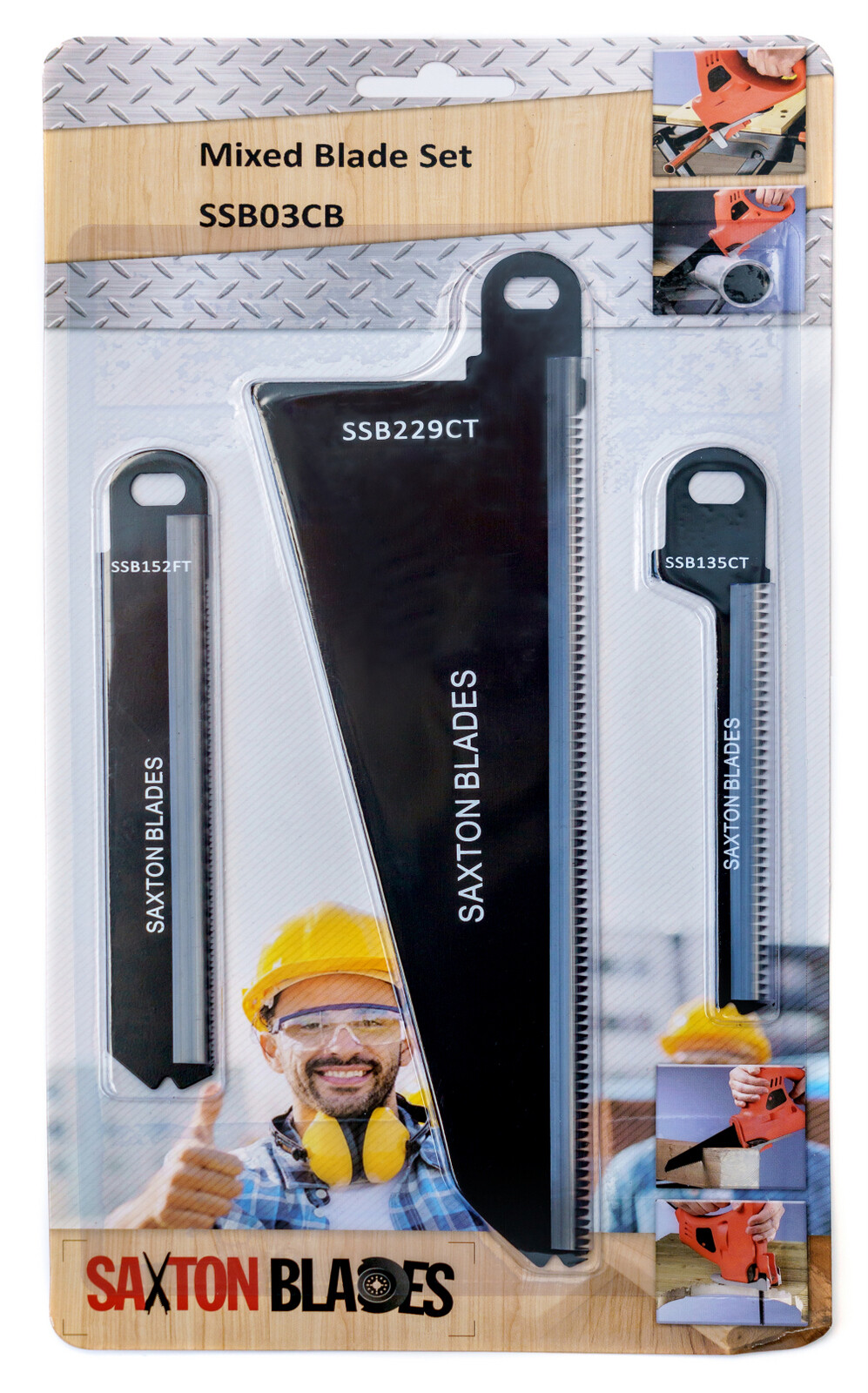 Saxton 3pc Saw Blade Set Wood Metal fits Black and Decker Scorpion Saws