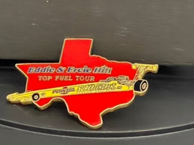 VRHTF SUPER COOL EDDIE & ERCIE HILL TOP FUEL HAT PIN 1.75'' X 1.2'' EXCELLENT COND