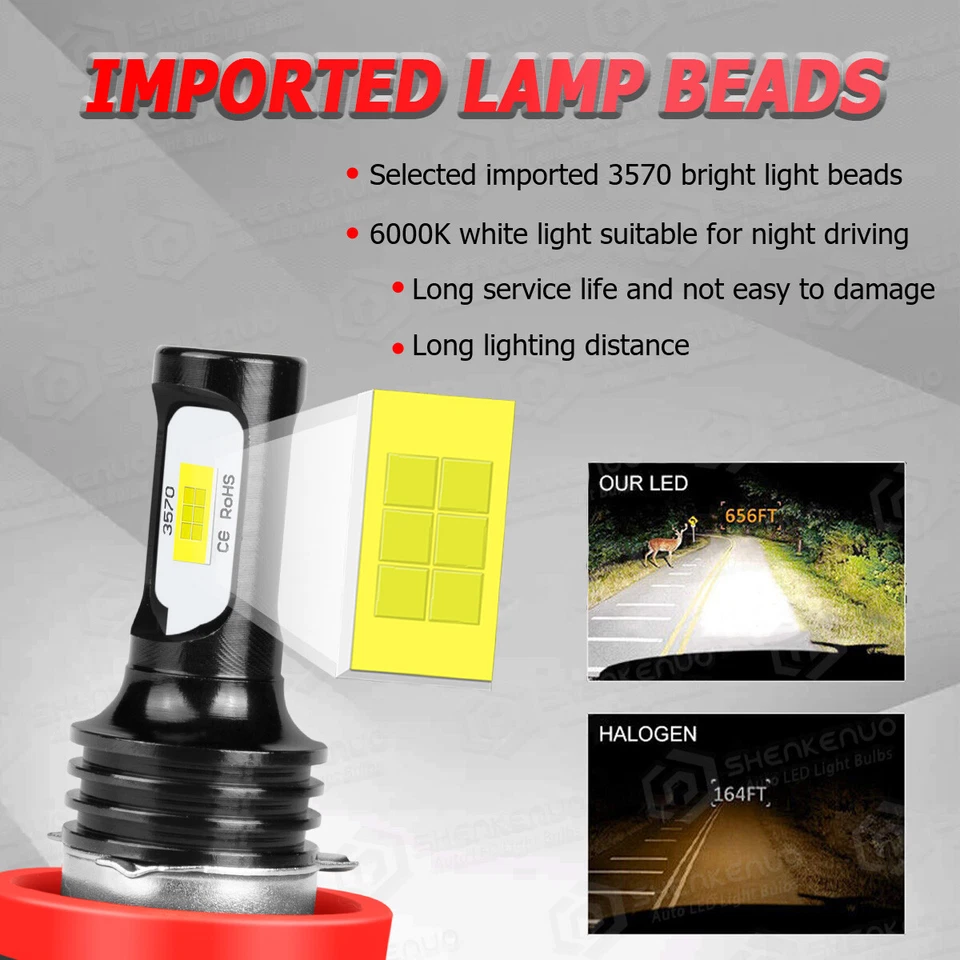 For Bmw 1 Series Led Headlight DRL F20 F21 LED White Canbus Fog Side Light Bulbs - Image 4 of 4