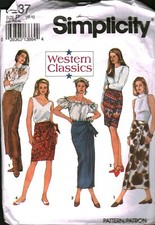 8237 Vintage Simplicity Sewing Pattern Misses Set of Mock Wrap Skirts Two Length