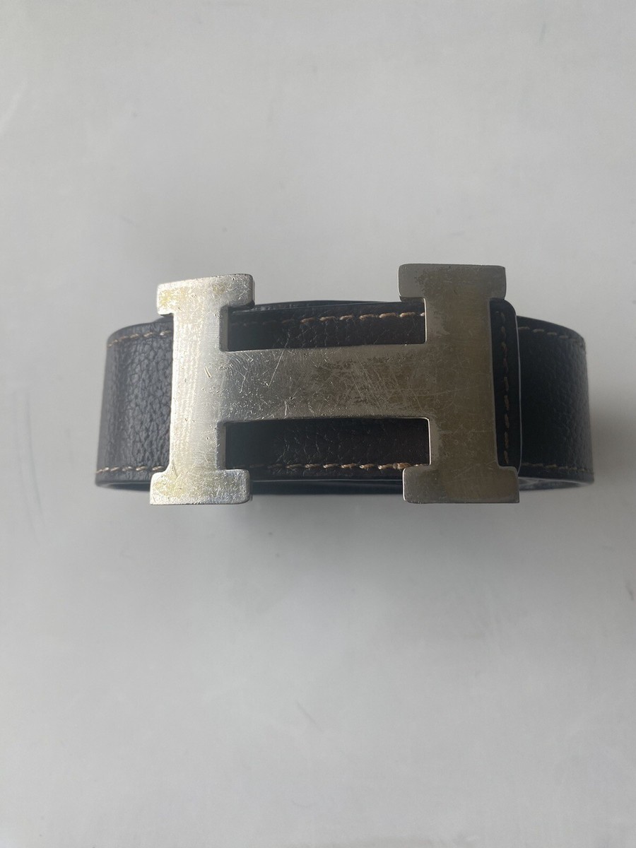 MENS AUTHENTIC HERMES BLACK/ BROWN UNISEX REVERSIBLE BELT SIZE 34