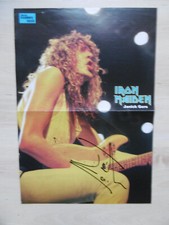 Janick Gers "Iron Maiden" autograph signed 28x40 cm poster folded