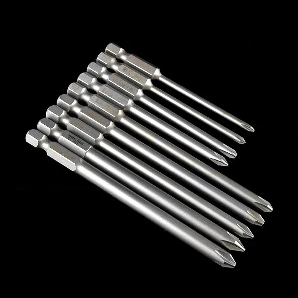 Phillips 1/4" Hex Security Bit Set Screwdriver Bits 75mm 100mm 120mm Long Reach - Image 3 of 4
