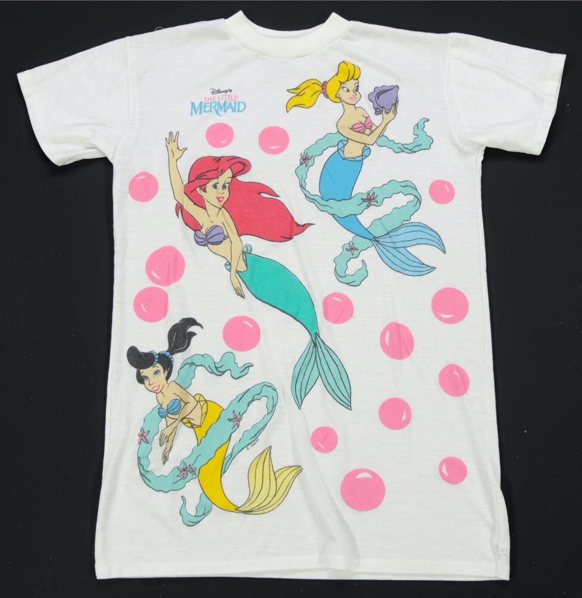 Rare Vintage DISNEY'S The Little Mermaid 1989 All Over Print Rare Vintage DISNEY'S The Little Mermaid 1989 All Over Print