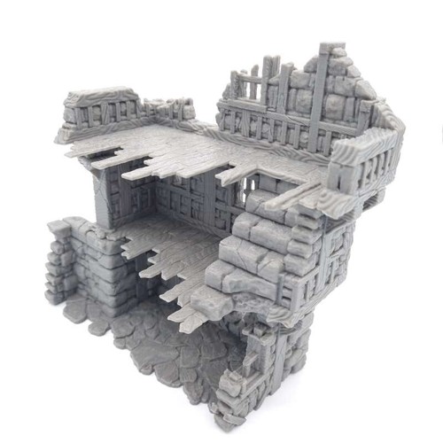 FOR MORDHEIM RUINED COTTAGE HOUSE TABLETOP LOTR AOS WFB FANTASY VILLAGE - Picture 3 of 11