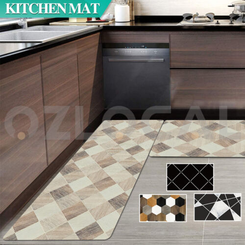 Kitchen Door Mat Non-Slip Waterproof Floor Rug Carpet  Anti-Oil Easy Clean PVC - Picture 1 of 25