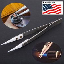 Stainless Steel Ceramic Tweezers Heat Resistant Non Conductive Ceramic tip