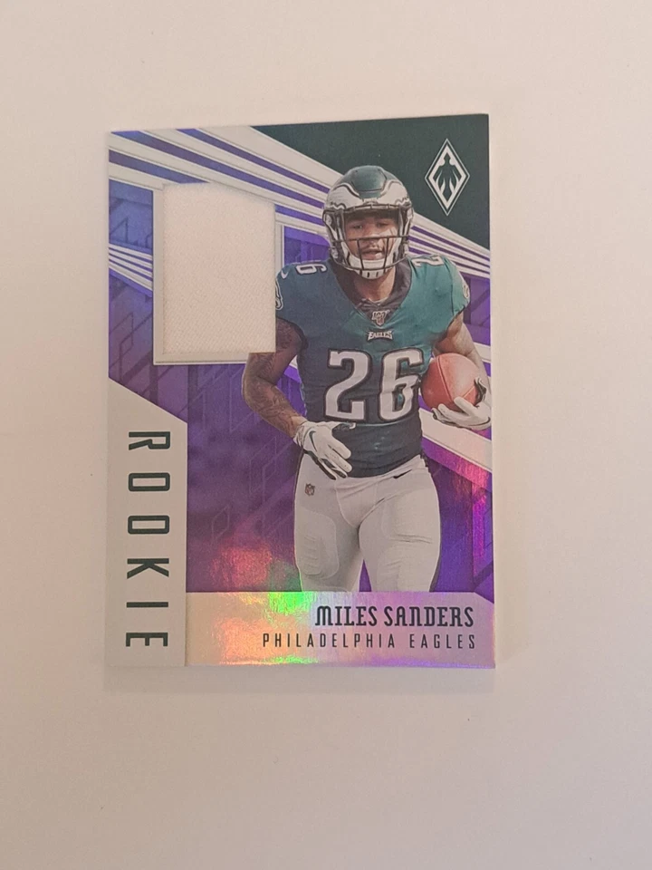 2019 Panini Phoenix Football Miles Sanders Rookie Jersey Patch # /75 RC  - Image 3 of 4
