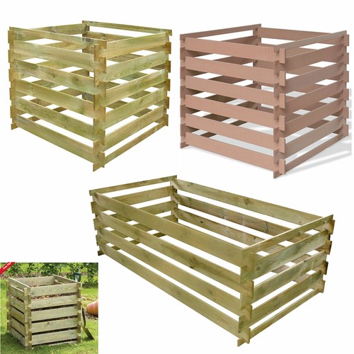Wooden Compost Bin Composting Composter Garden Waste Organic Disposal