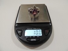 925 SS  RING W/ PINK FACETED CENTER STONE & RUBY accents 10 grams SZ 10