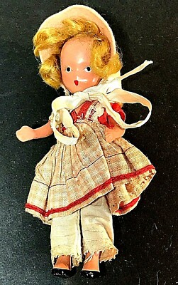 STORY BOOK VINTAGE 1940's NANCY ANN 6'' BISQUE BO PEEP DOLL