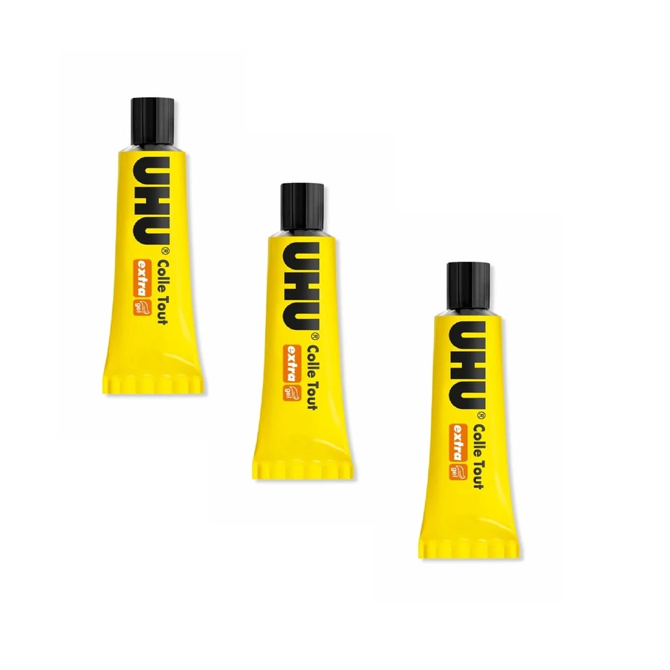 3x Uhu Colle Tout Gel Extra 31g/ml Alleskleber Klebstoff tropffrei Universal