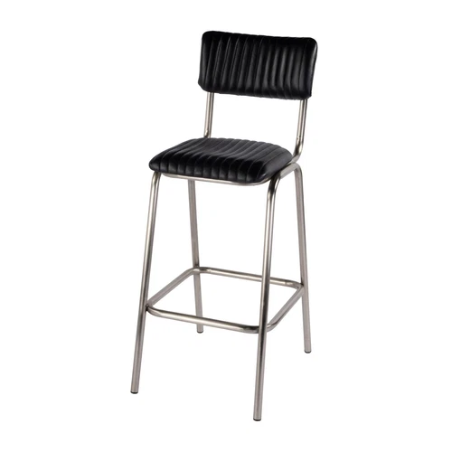 Butler Specialty Company Waylon 31"H Seat Leather and Iron Bar Stool - Black - Picture 1 of 8