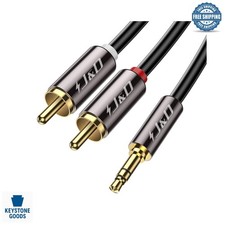 3.5mm to RCA Stereo Audio Cable - Gold-Plated, Heavy Duty Shielded, for Home ...