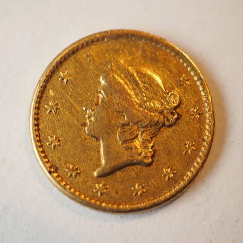 $1 DOLLAR LIBERTY HEAD TYPE 1 GOLD COIN **DAMAGED** FREE SHIPPING! C1693