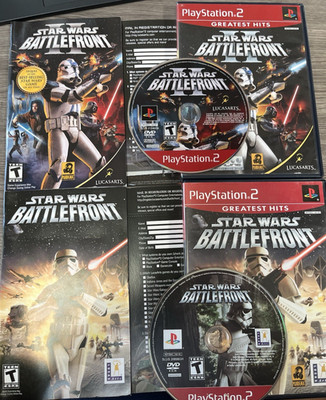 Star Wars Battlefront 1 & 2 PS2 PlayStation 2 Lot Of 2 CIB Manuals & registratio