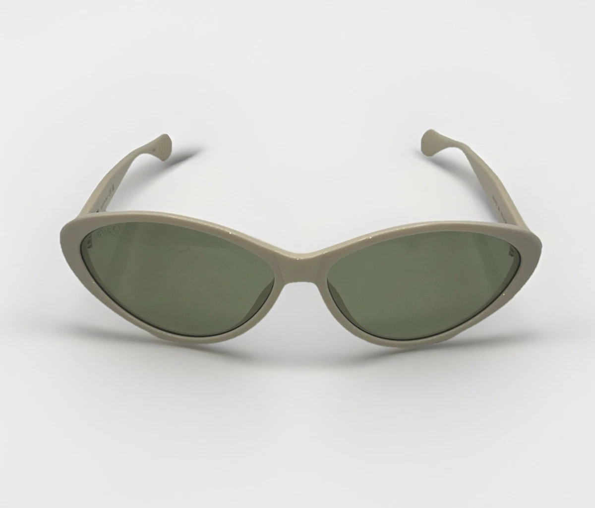New Gucci Womens Round/Oval Green Green Green Fashion Designer Sunglasses Gucci GG0872S Gold Tone Metal White Acetate Green Round  main image 2