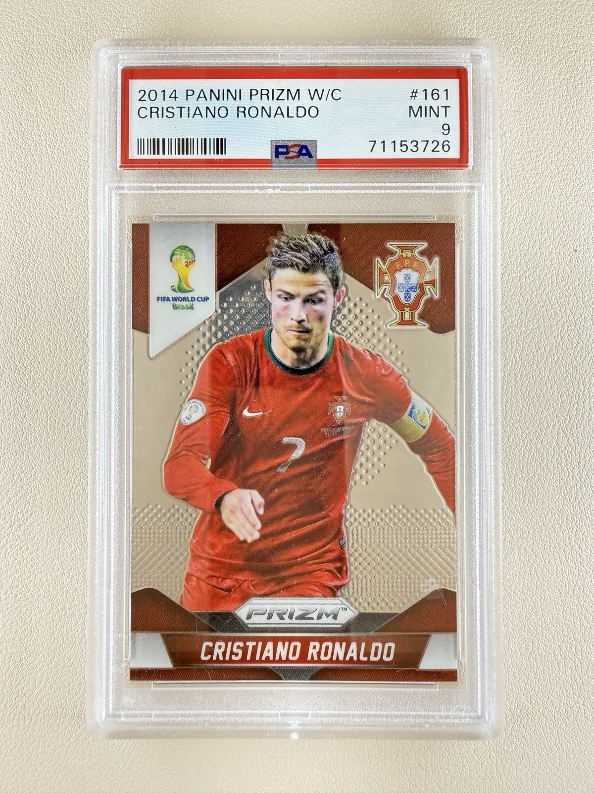 2014 Panini Prizm Cristiano Ronaldo World Cup PSA 9 #161