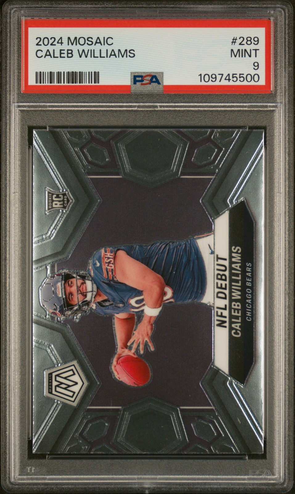 2024 PANINI MOSAIC #289 CALEB WILLIAMS ROOKIE RC PSA 9