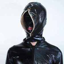 Latex Gummi Mask hood black transparent black 0.4mm