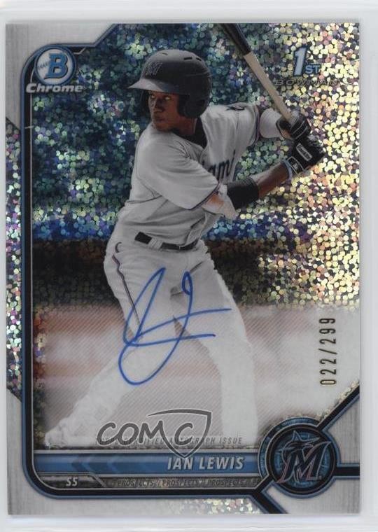 2022 Bowman Chrome Prospect Speckle Refractor 22/299 Ian Lewis #CPA-IL Auto yj0
