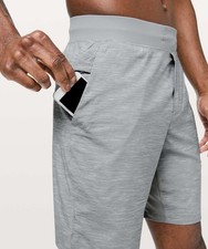 Lululemon T.H.E. Short Mens Extra Large Heathered Gray 9" Linerless Stretch Gym