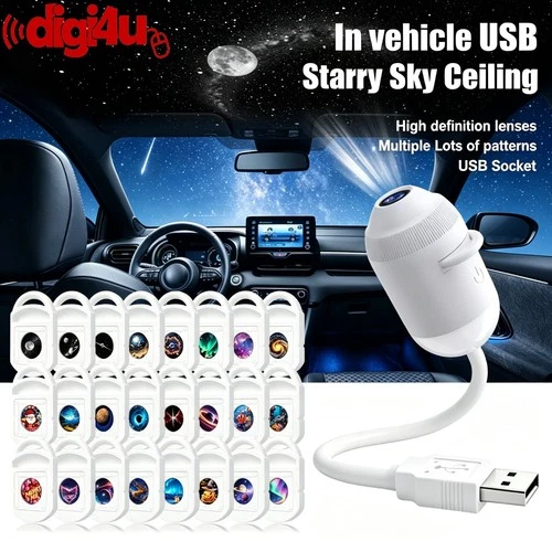 HD Smart Dynamic 5D Holographic Night Light Projector 360°USB Star 24 Projection