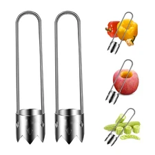 Red Bell Pepper Seed Corer, Stainless Steel Fruit Vegetable Quick Corers and ...