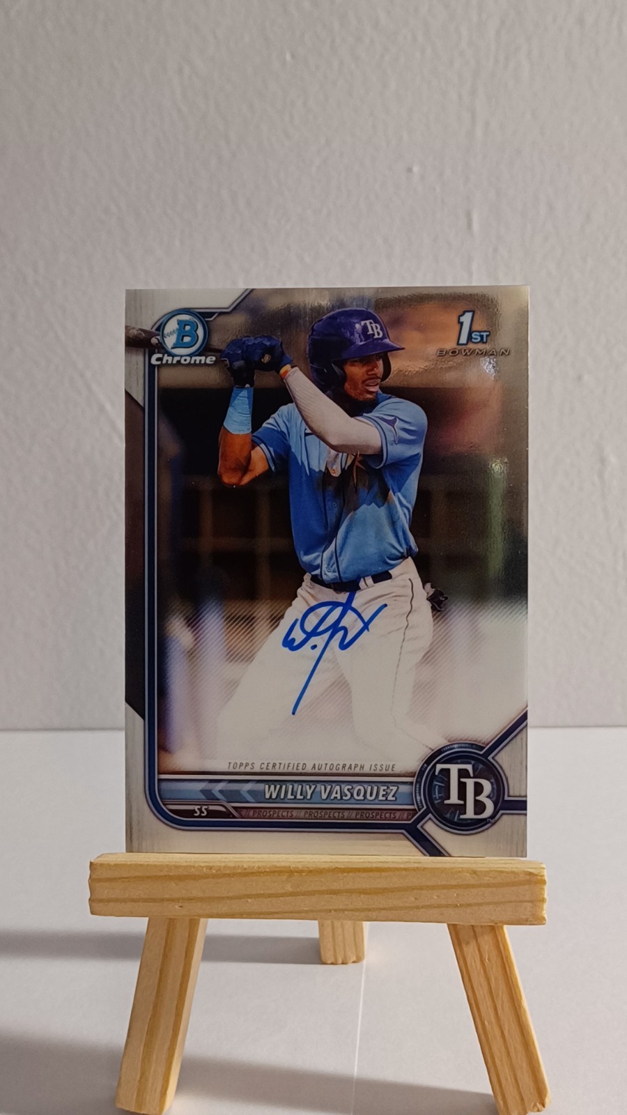 2022 Bowman Chrome Willy Vasquez Auto 1st Prospect #CPA-WVZ Tampa Bay Rays