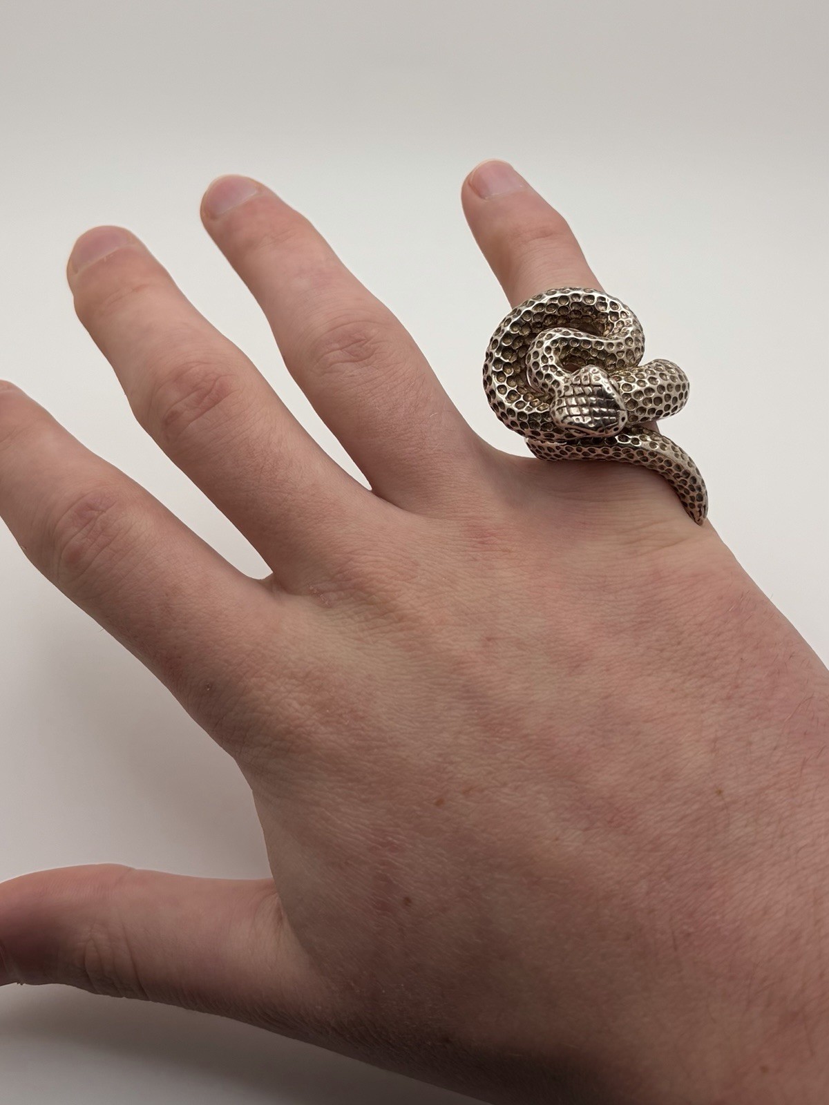 Heavy Genuine 925 Sterling Silver Serpent Wraparo… - image 8