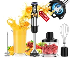 Immersion Blender Handheld 5 In 1 1100W Scratch Resistant Blender Stick 12 Speed